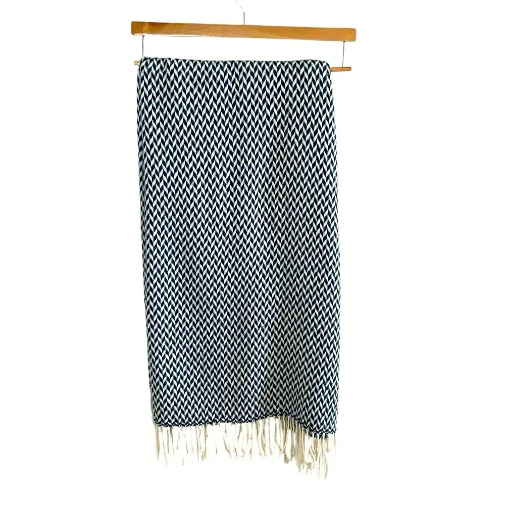 West Elm - Two Tone Green Knit Throw - 44 X 56